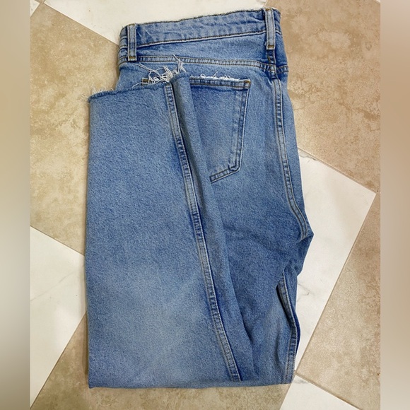 Zara Women's Denim Straight Leg Jeans raw hem size 10. Relaxed fit The HW Slim - Picture 7 of 7
